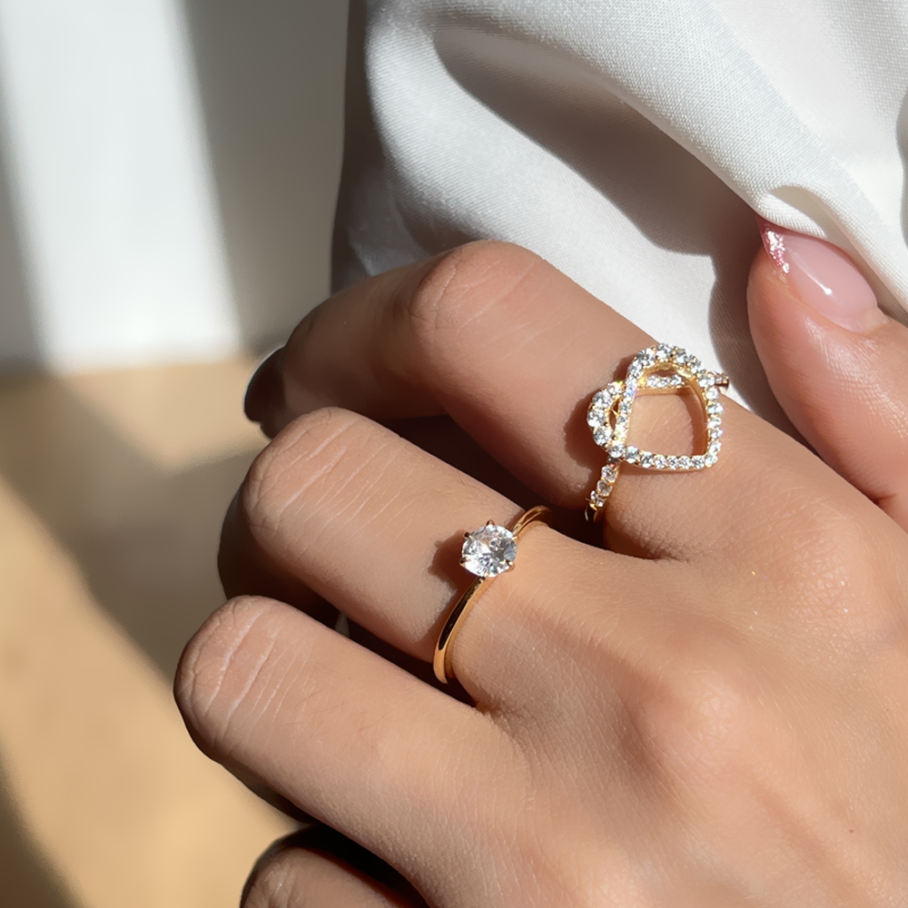 러블링 하트 92.5실버링 5A최상급 지르코니아 은 반지