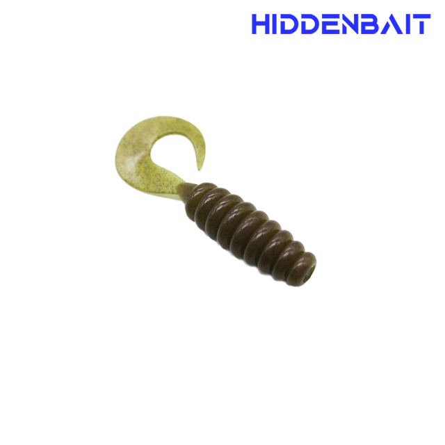 히든베이트 하티 그럽웜 집어제 첨가 UV C테일웜 소프트베이트 007 PUMPKIN RED, 5cm(2인치) - 상세 이미지 4