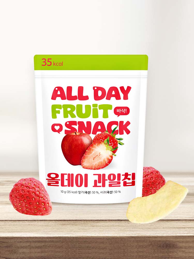 퓨어잇 올데이 동결건조 과일칩 사과딸기칩 10봉세트 과일100% - 상세 이미지 3