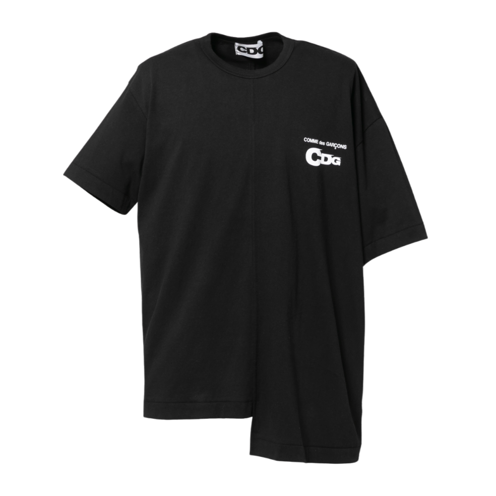 꼼데가르송 CDG 반팔티 남성용 비대칭 스플릿 티셔츠 - 메인 이미지