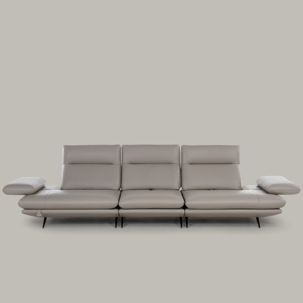 스코나 케니스 이태리 천연 면피 가죽 등받이 스윙 소파 스툴미포함, 딥크림, 4인용