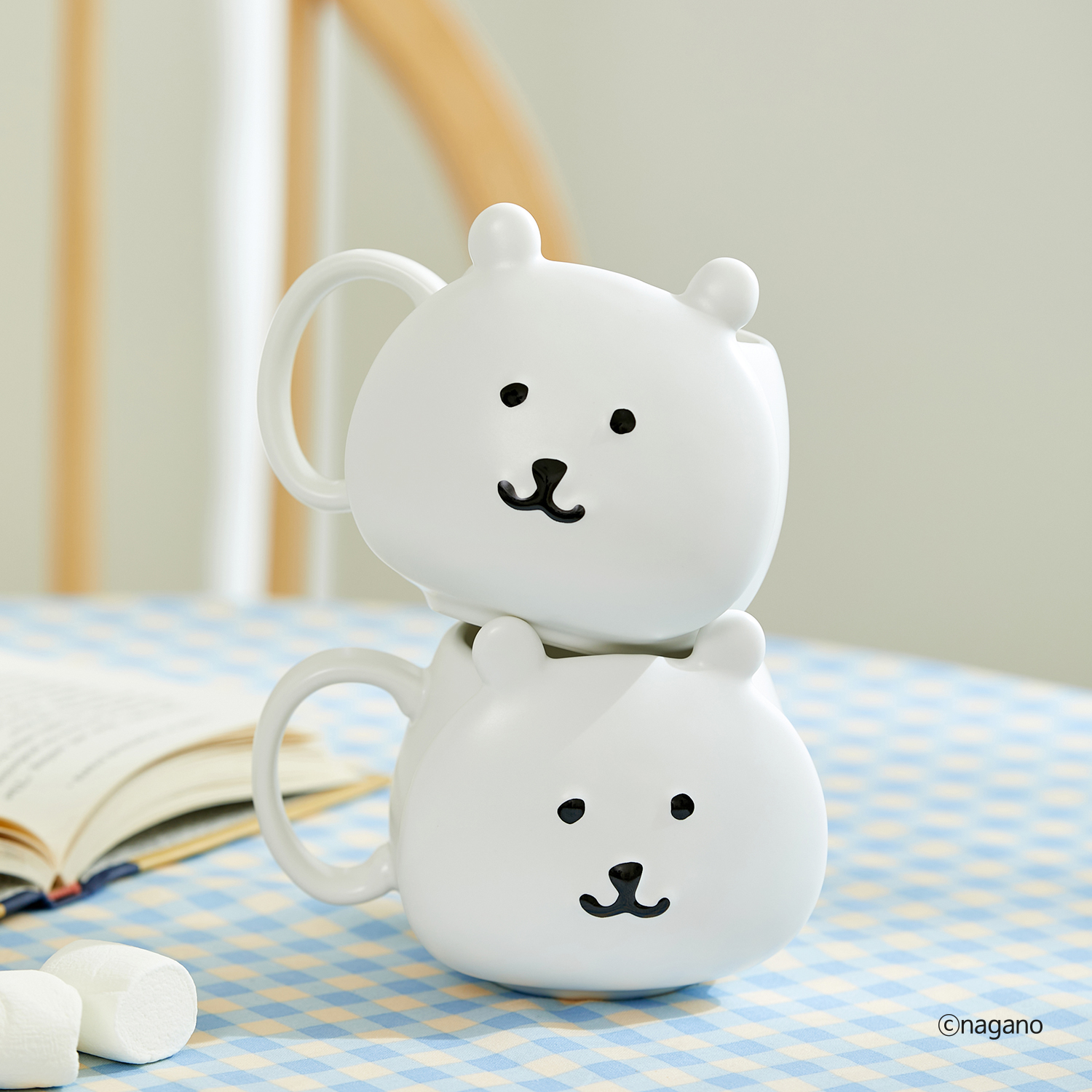 담곰이 페이스 머그 컵 농담곰 얼굴 모양 머그컵 캐릭터 식기 나가노 굿즈 이미지 2