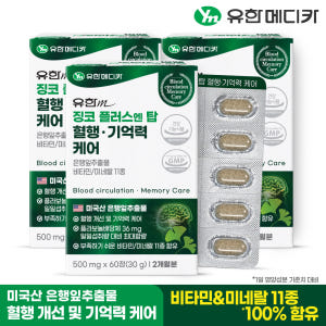 [6개월] 유한메디카 징코 플러스 엔 탑 혈행 기억력 케어 60정, 3개 맛있게 먹은 솔직 후기 - 상품 이미지 2