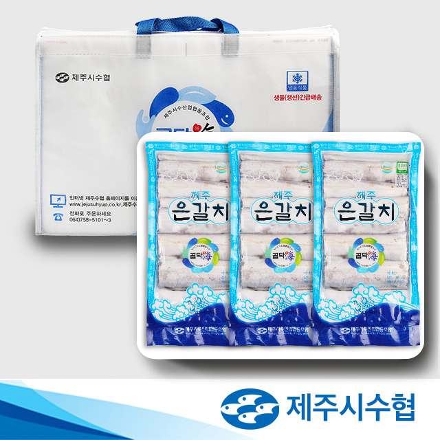 제주시수협 명품 제주 은갈치 선물세트 1.5kg 500g x 3팩 부직포가방 이바지