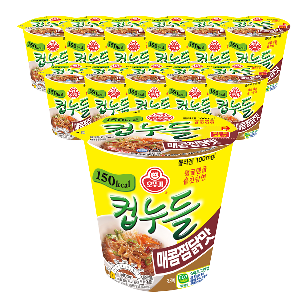 오뚜기 컵누들 매콤찜닭맛 45.5g, 12개 - 메인 이미지