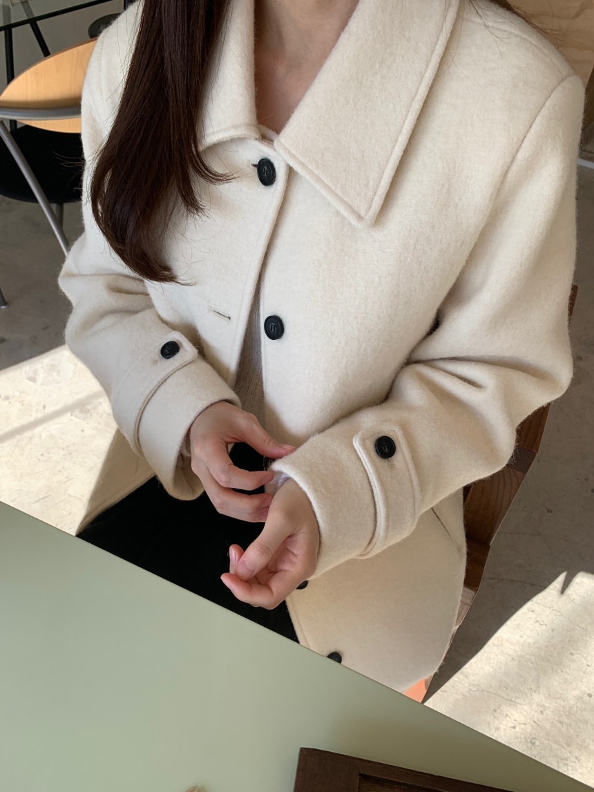 [sale/네이비 당일] 브리니 알파카 카라 하프 코트 싱글 버튼 ct (2color) 상세 이미지 17
