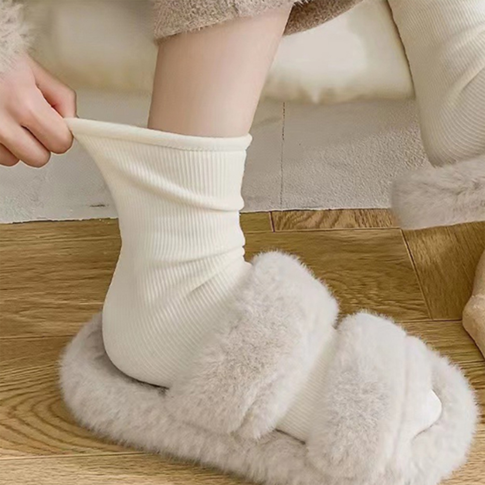 여성 양말 여자 긴 겨울 봄 가을 따뜻한 보온 기모 두꺼운 융털 데일리 삭스 편한 장목 - 상품 이미지