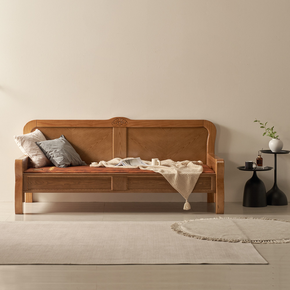 아드리아 3인용 원목 온열 황토볼 카우치 쇼파 온돌 흙소파