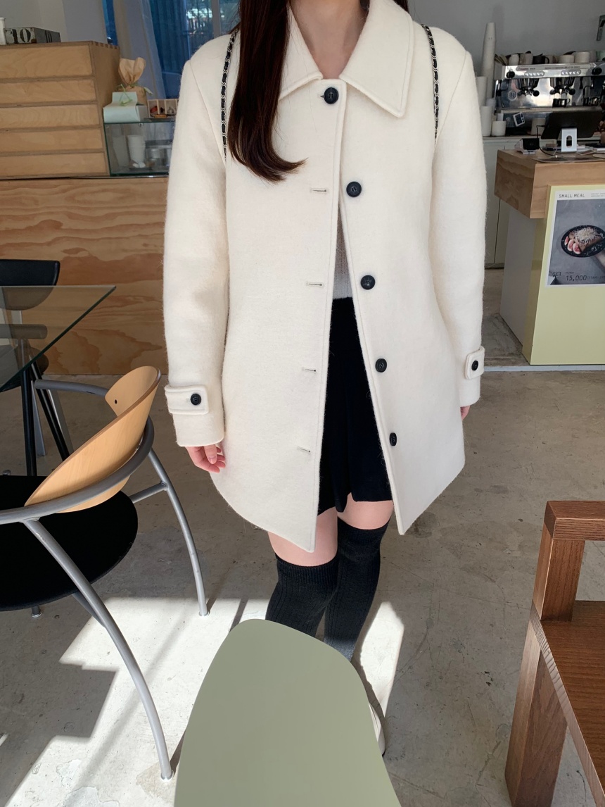 [sale/네이비 당일] 브리니 알파카 카라 하프 코트 싱글 버튼 ct (2color) 상세 이미지 10
