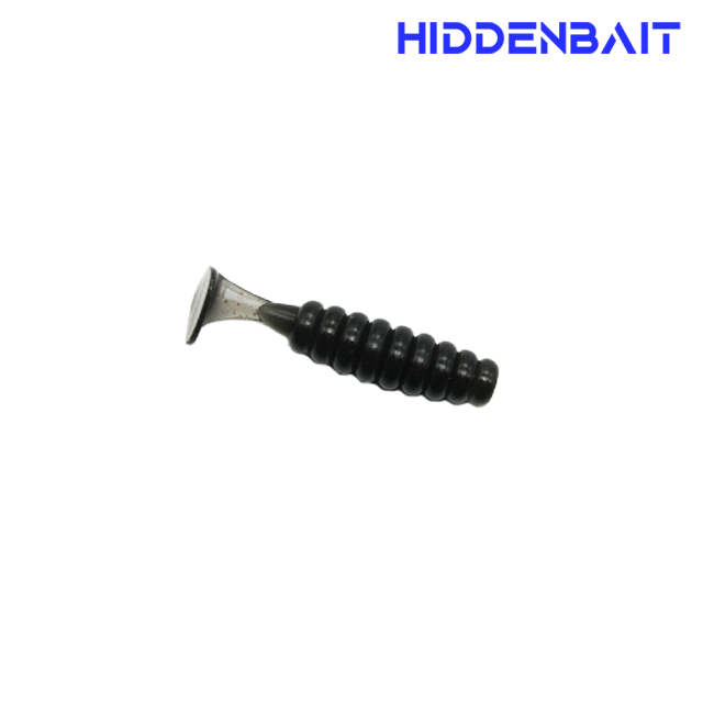 히든베이트 미마스 그럽쉐드웜 UV집어제 첨가 바다루어웜 소프트베이트 010 LIGHT BLACK, 3.8cm(1.5인치) - 메인 이미지