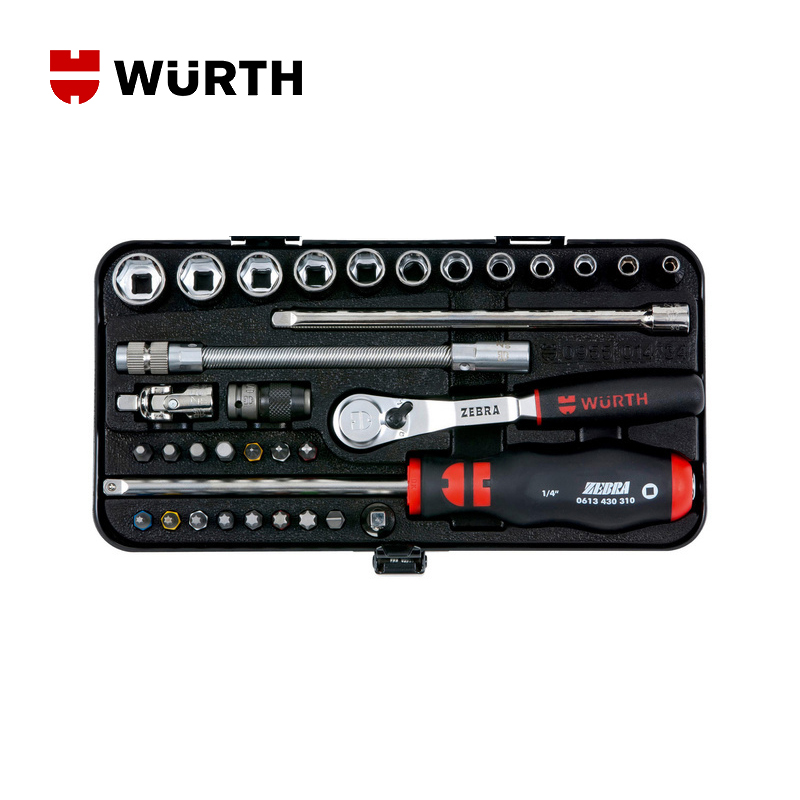 [공식몰]WURTH 뷔르트 1/4 멀티 소켓 렌치 세트 34PCS - 상품 이미지