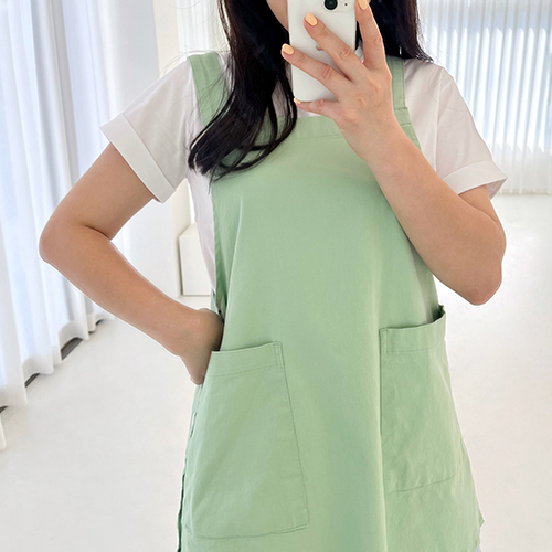 [미소쌤] 젤리 앞치마 어린이집 유치원 빅사이즈 카페 원피스 미용 보육교사