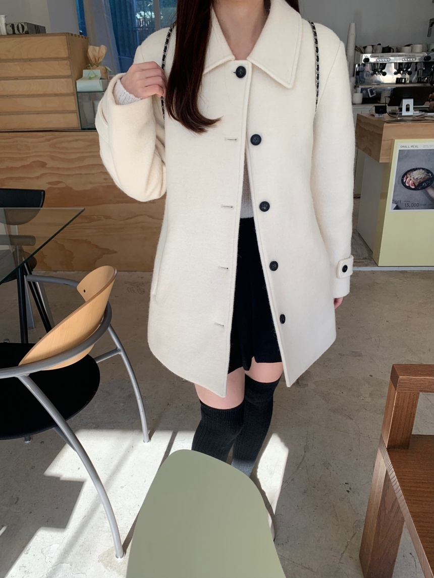 [sale/네이비 당일] 브리니 알파카 카라 하프 코트 싱글 버튼 ct (2color) 상세 이미지 11