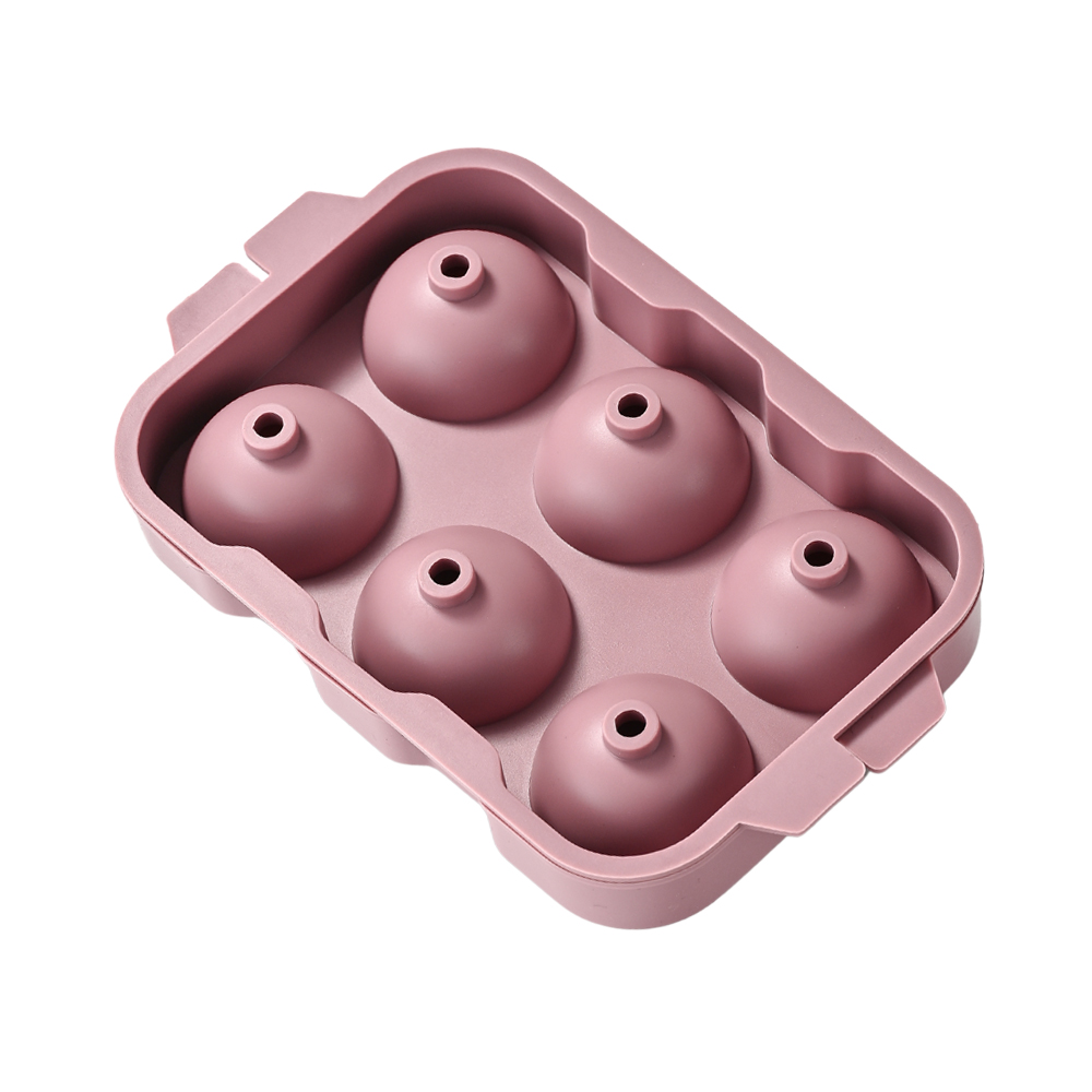 원형 얼음틀 하이볼 위스키 실리콘 얼음 트레이 동그란 아이스볼 메이커 핑크