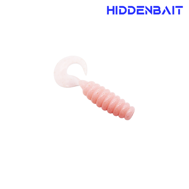 히든베이트 하티 그럽웜 집어제 첨가 UV C테일웜 소프트베이트 008 LIGHT PINK, 5cm(2인치) - 메인 이미지