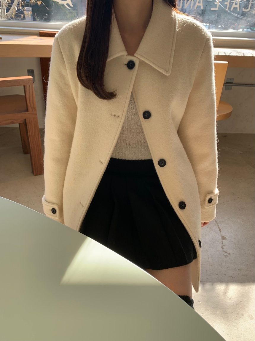 [sale/네이비 당일] 브리니 알파카 카라 하프 코트 싱글 버튼 ct (2color) 상세 이미지 30