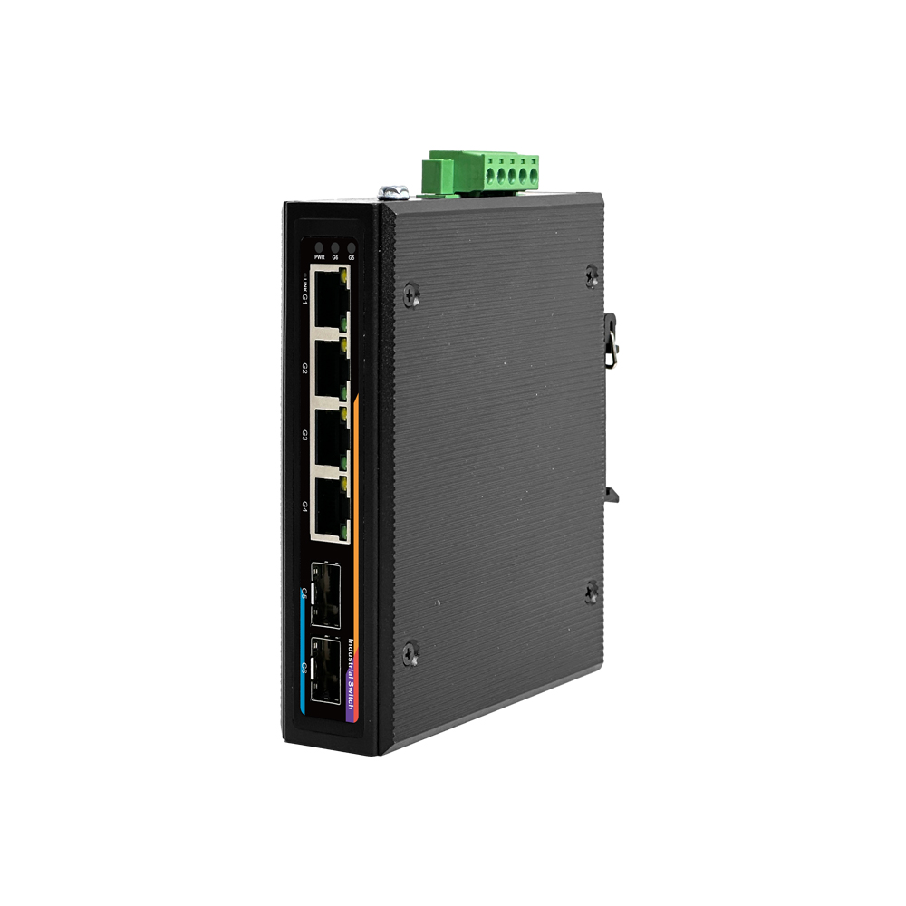 넥스트유 피아문 산업용 4포트 1G 2SFP POE 인터넷 스위칭 허브 - 상품 이미지