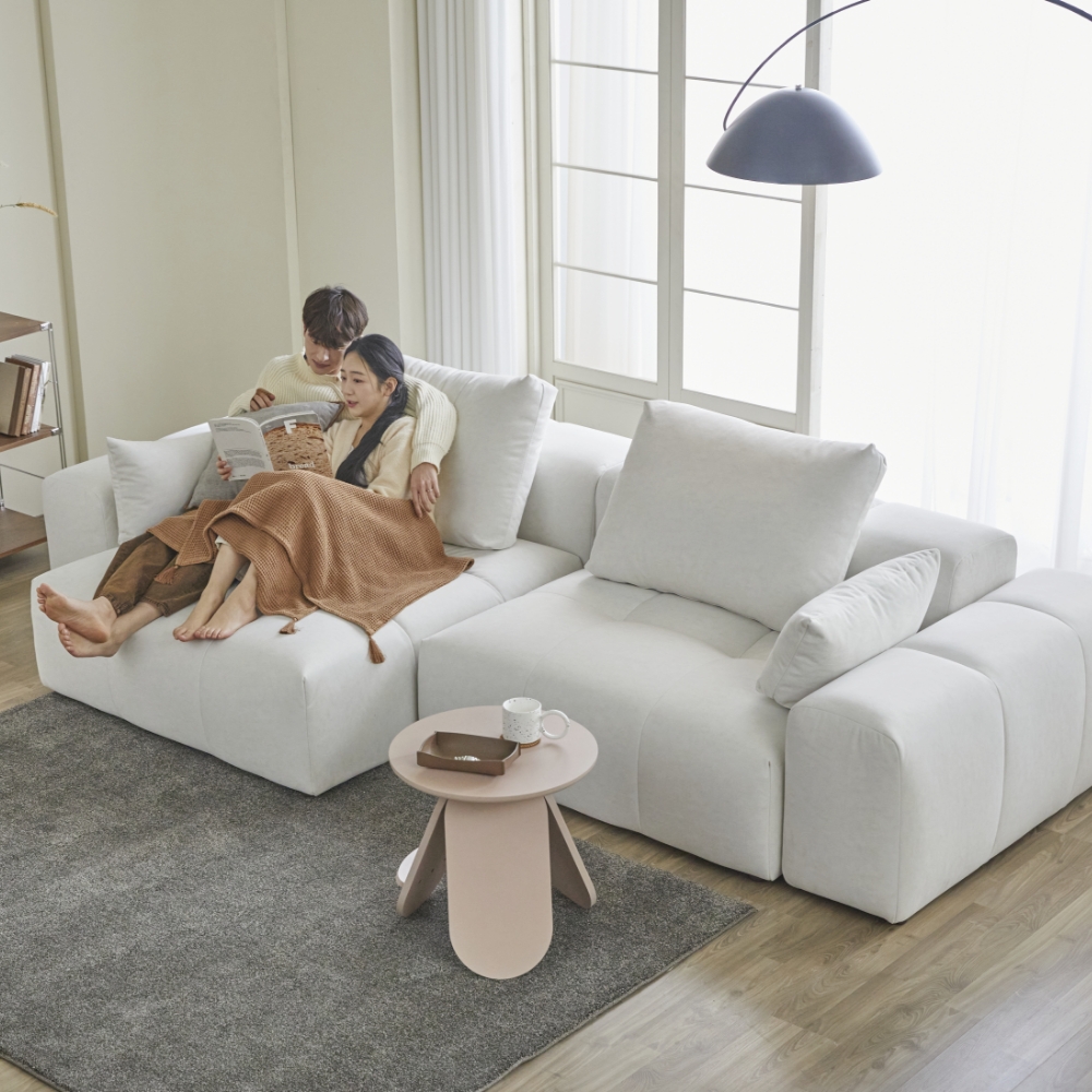 에덴느 몽블랑 카우치 쇼파 4인용 패브릭 구스 이지클린 4인 소파