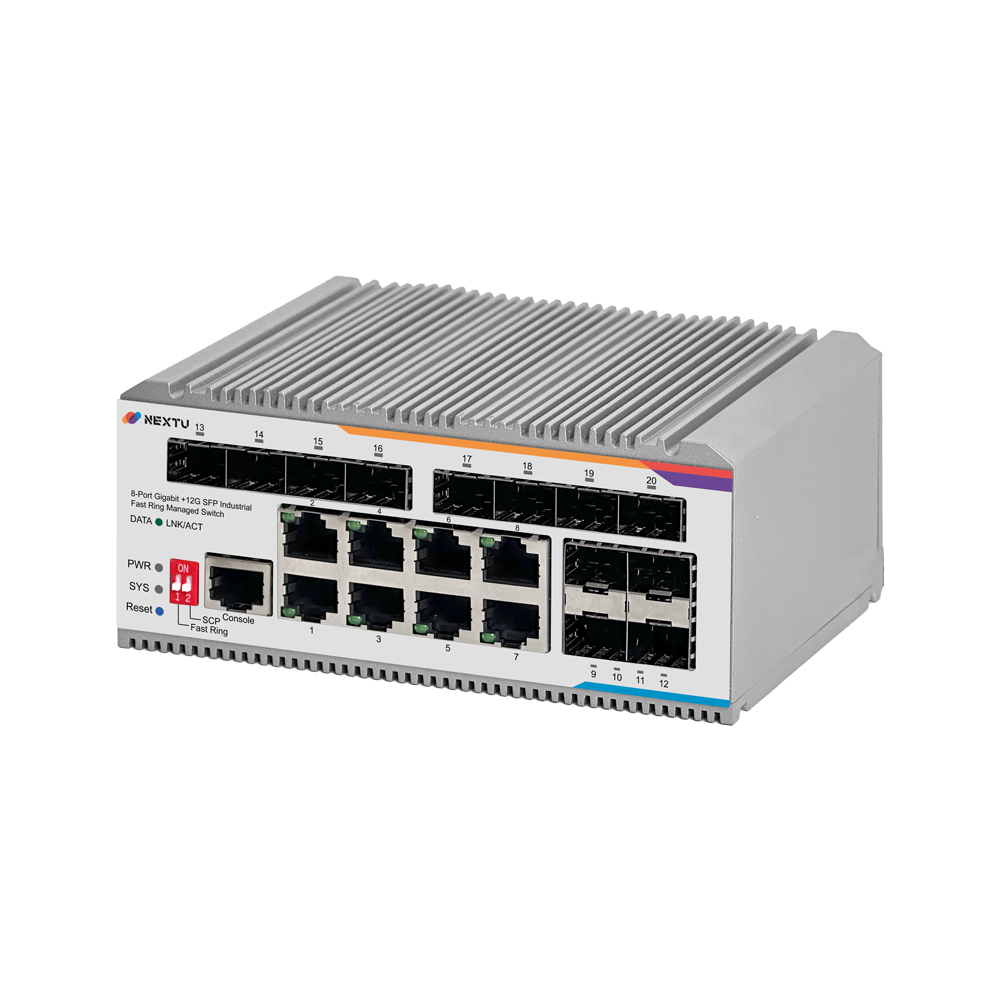 스도래 산업용 8포트 1G 12SFP L2 인터넷 스위칭 허브 - 상세 이미지 4