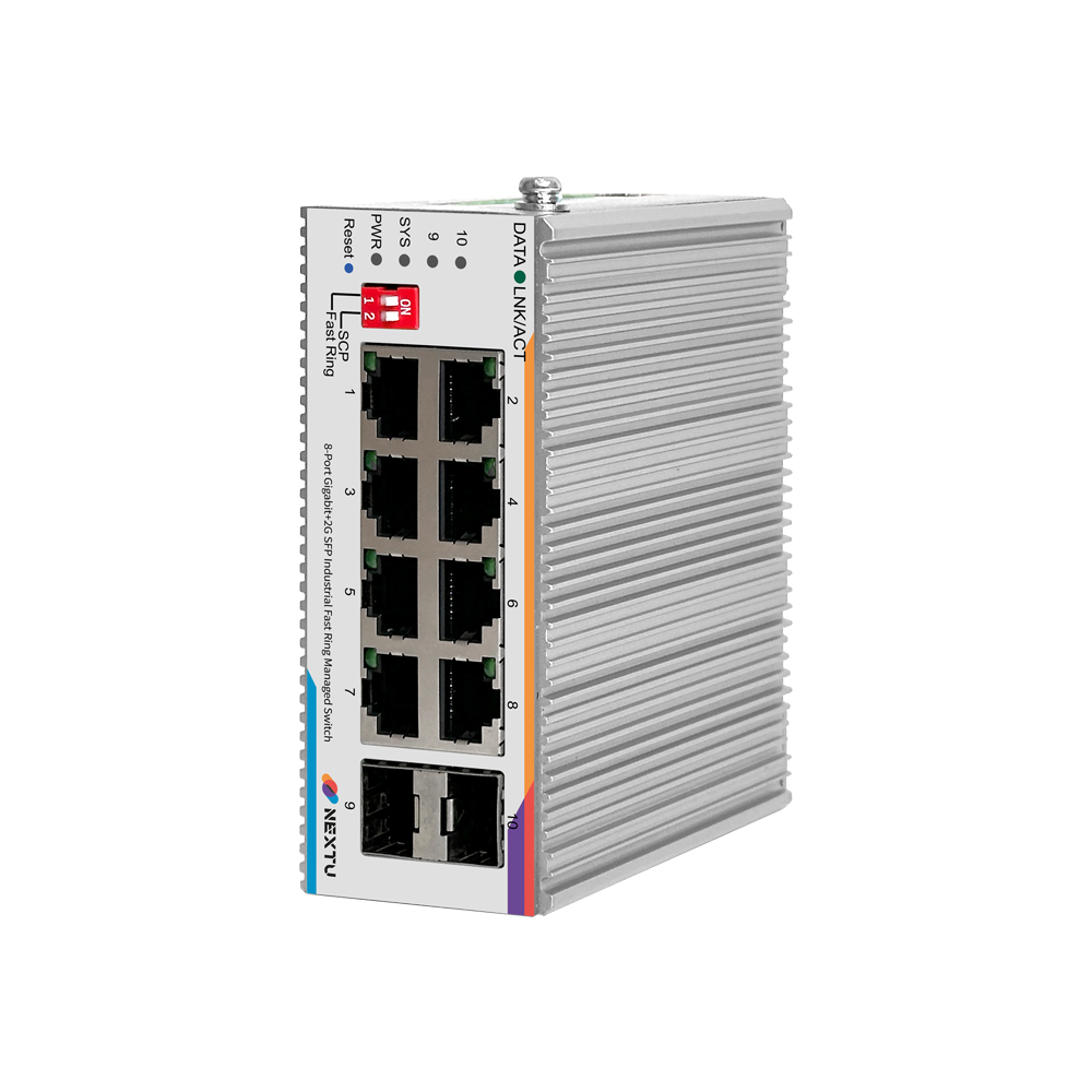 넥스트유 스카목 산업용 8포트 1G 2SFP L2 인터넷 스위칭 허브 - 상품 이미지