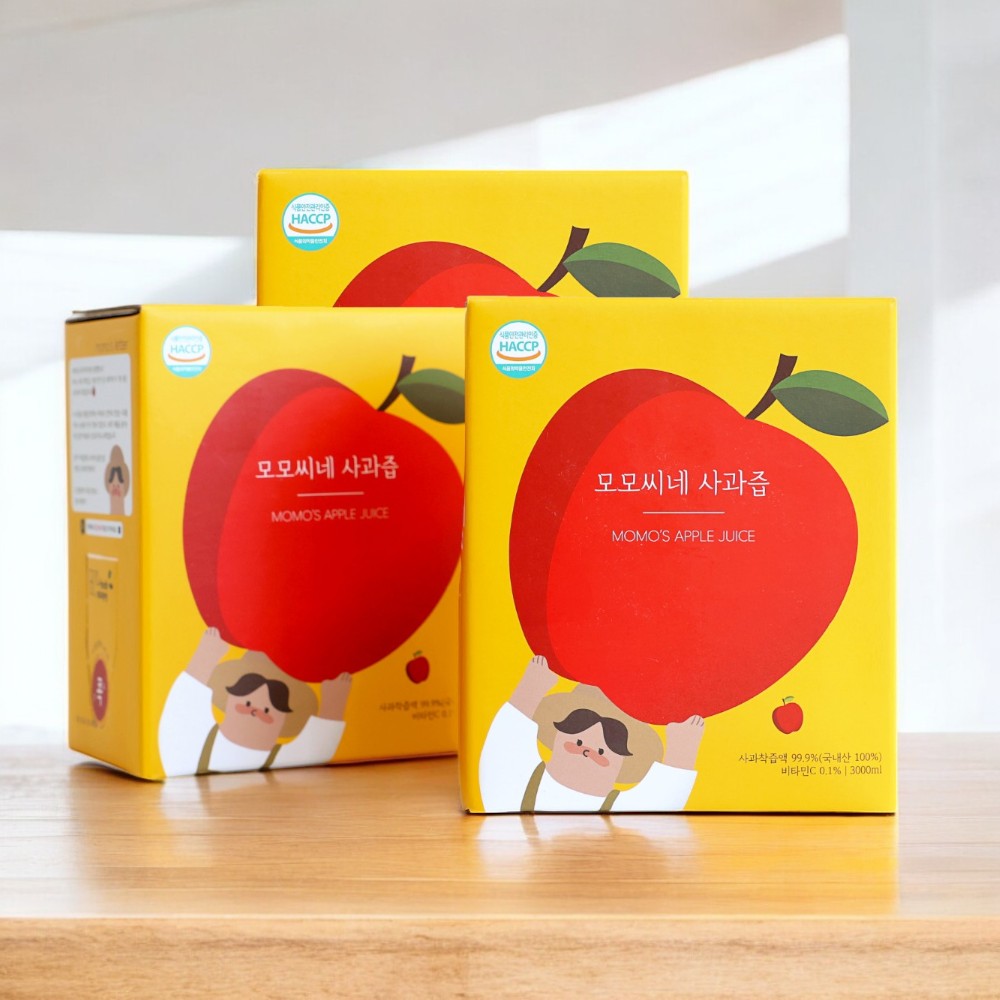 모모씨네 사과즙 3L NFC 저온착즙 생 사과즙 3000ml, 3개 - 메인 이미지