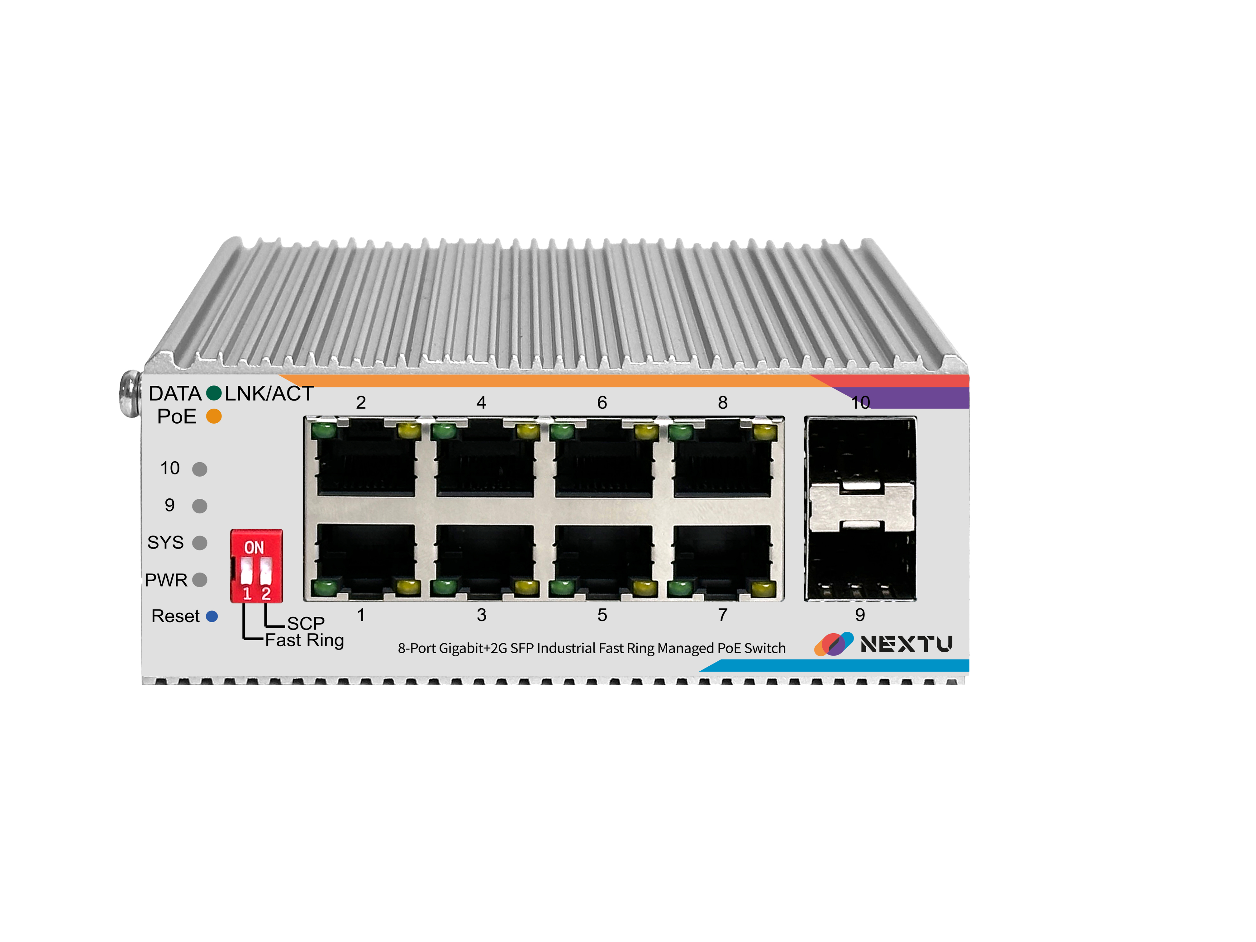 넥스트유 피어빈 산업용 8포트 1G 2SFP L2 POE 인터넷 스위칭 허브 - 상세 이미지 2