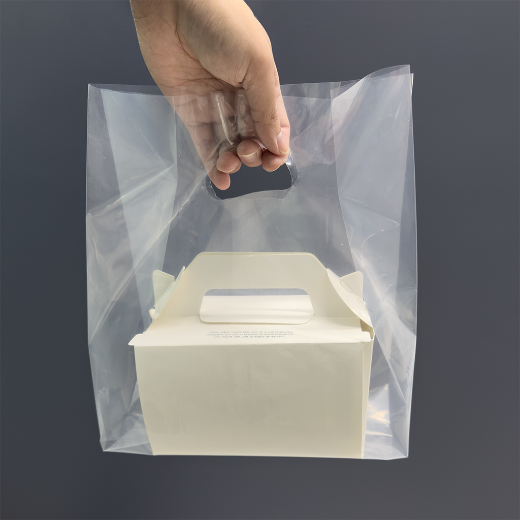 손잡이 링 PE비닐봉투 투명 비닐쇼핑백 100장