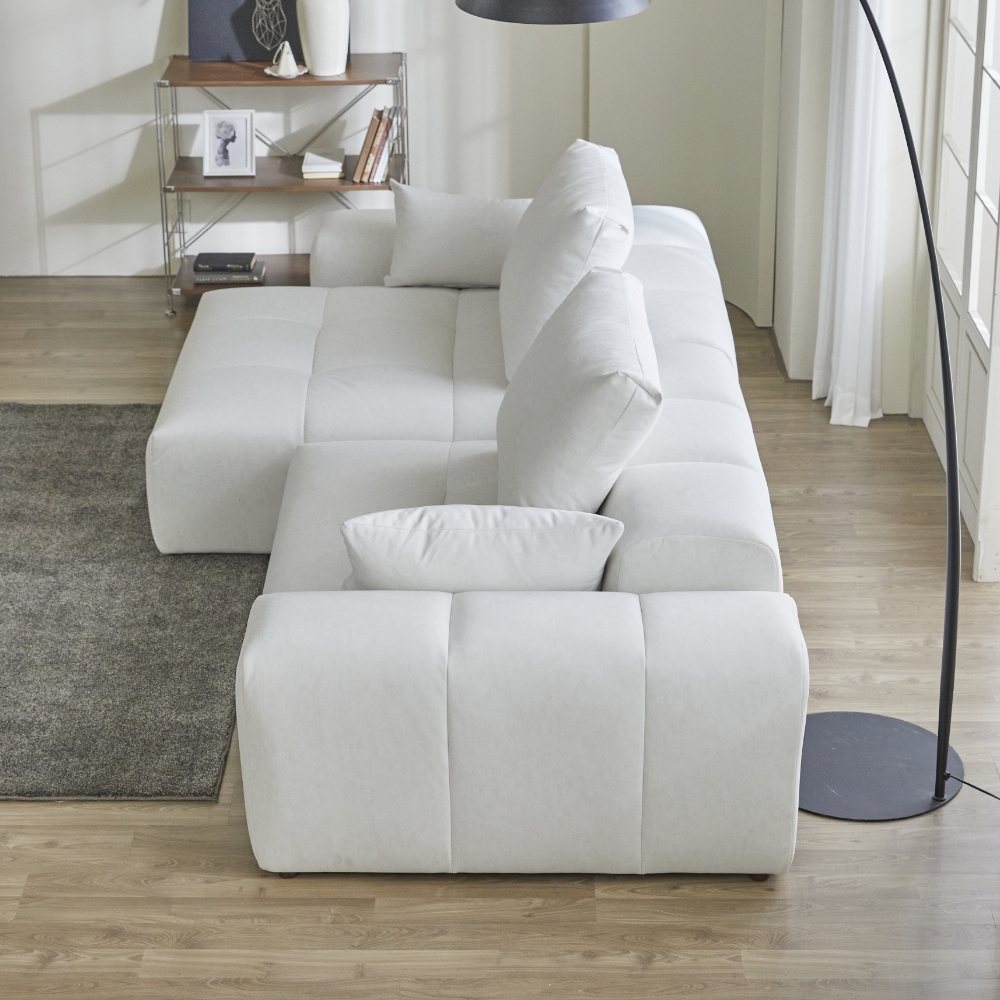 에덴느 몽블랑 카우치 쇼파 4인용 패브릭 구스 이지클린 4인 소파