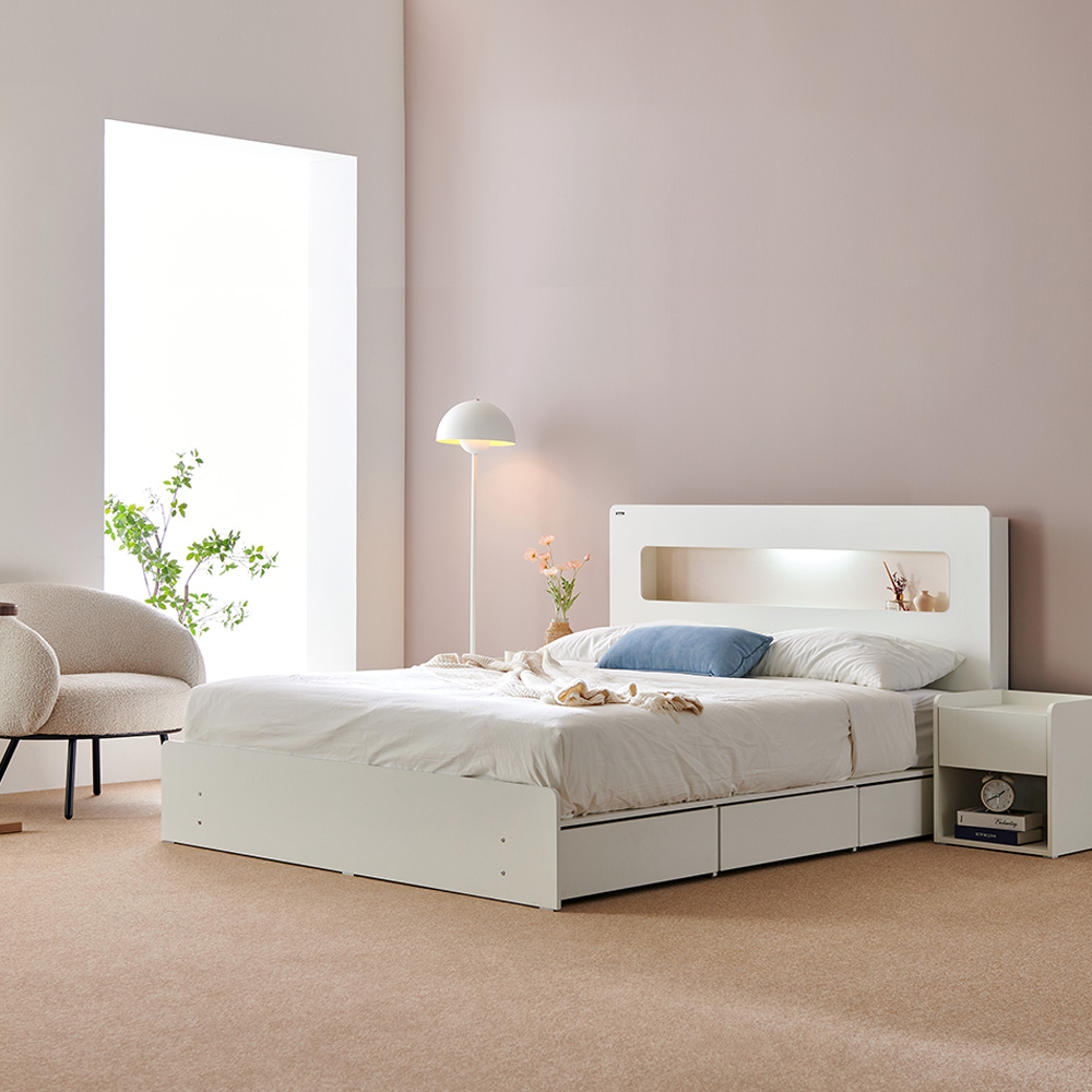 이노센트 씨엘로 LED 침대 Q+본넬양면매트리스 i100380