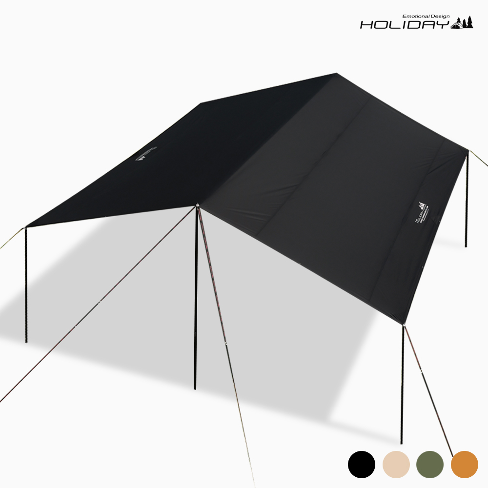 홀리데이 캠핑 대형 블랙코팅 500D 렉타 타프 스킨