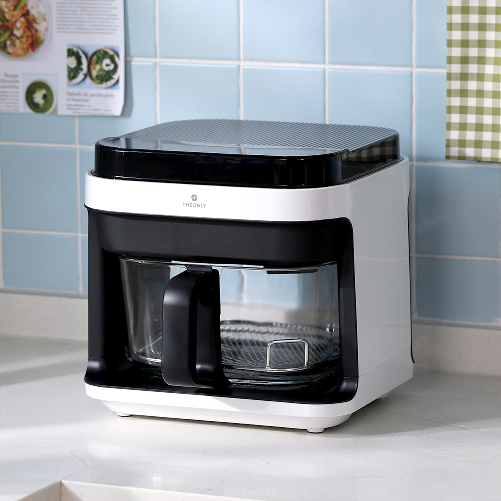 디온리 저소음 5.5L 투핸들 글라스 큐브 대용량 에어프라이어 광파 오븐 NAA321BK