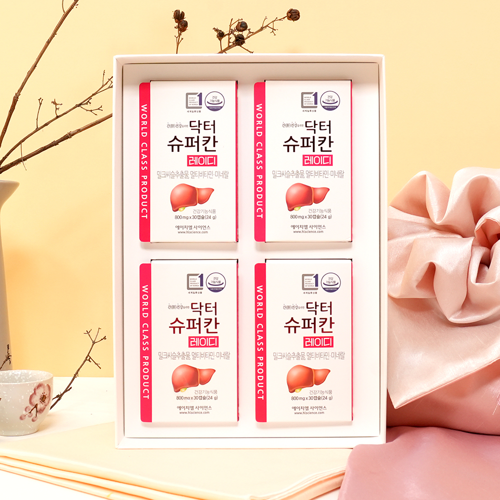 현빈 닥터슈퍼칸 밀크씨슬 레이디 800mg x 120캡슐 4개월분 선물세트