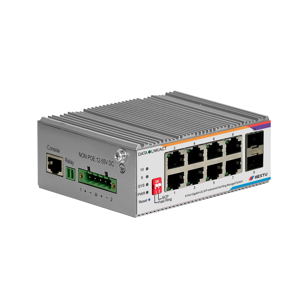 넥스트유 스카목 산업용 8포트 1G 2SFP L2 인터넷 스위칭 허브 - 상세 이미지 3