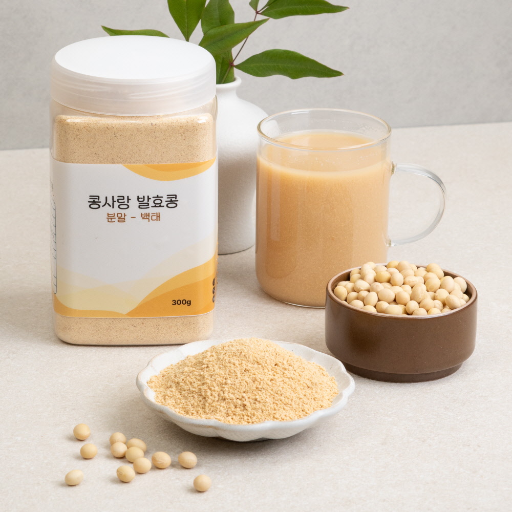 청국장가루 [ 콩사랑 발효콩 백태 분말 300g ] 국산 메주콩 대두 노란콩 낫또 - 상품 이미지
