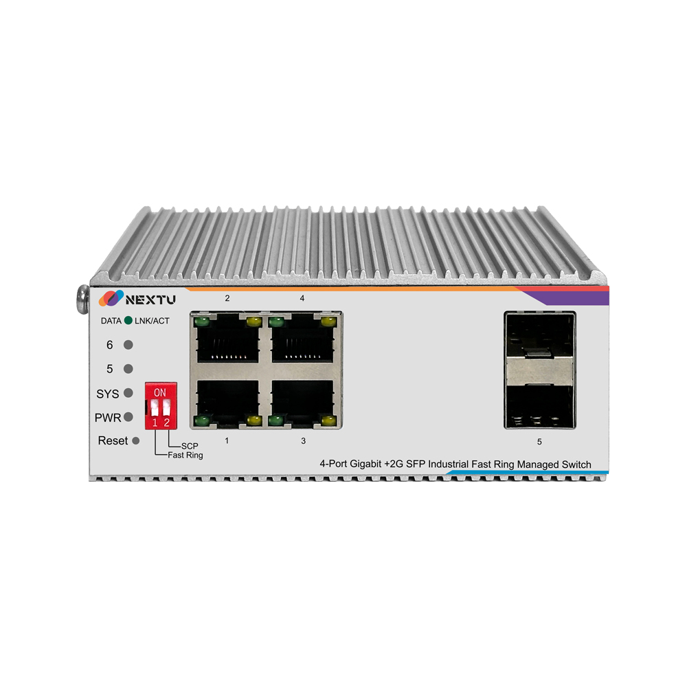 넥스트유 스카준 산업용 4포트 1G 2SFP L2 인터넷 스위칭 허브 - 상세 이미지 2