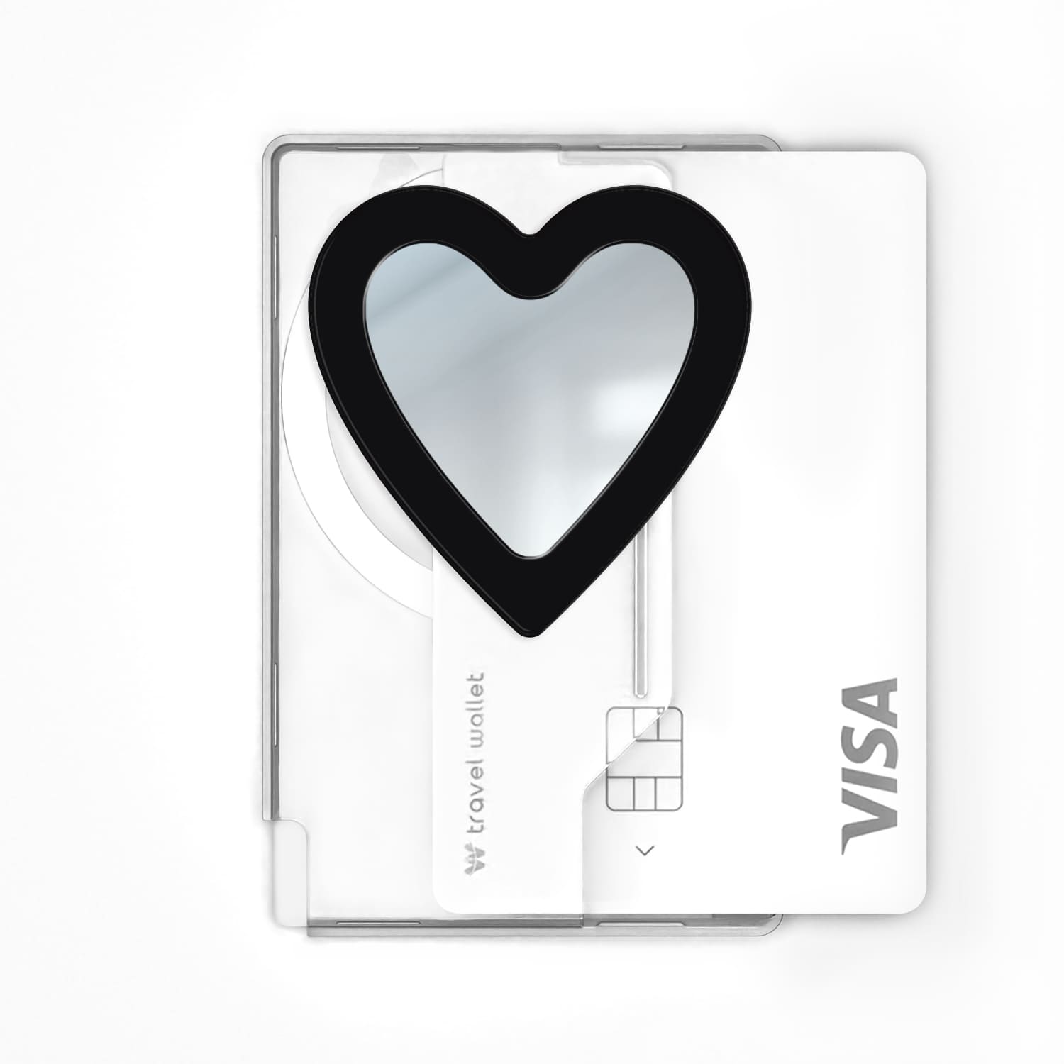 168cm 아이폰 맥세이프 그립톡 카드지갑 올인포켓 미러 하트 블랙