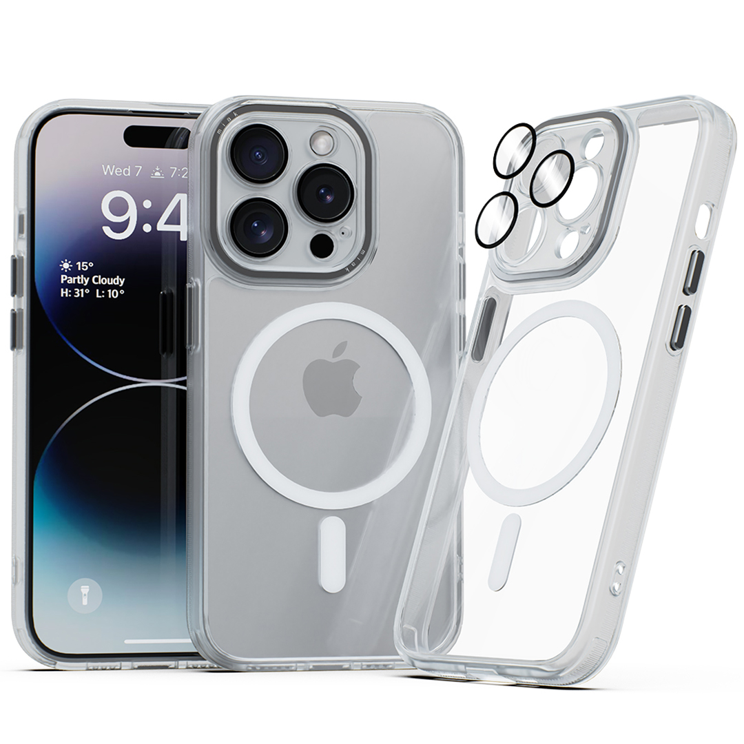 미아크 렌즈보호 풀커버 맥세이프 케이스 블랙, 아이폰14 프로 - 상세 이미지 2