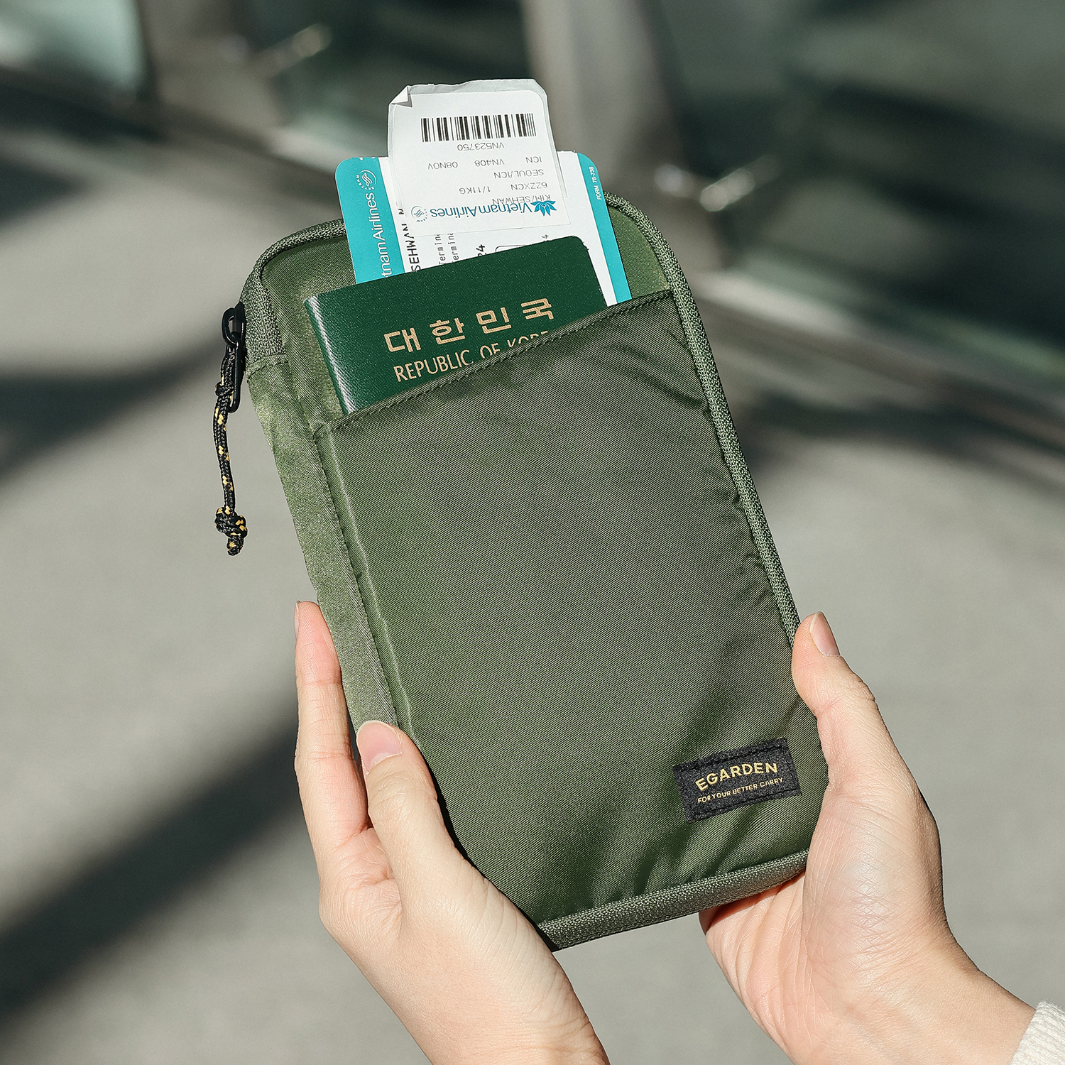 에가든 트래블러 올인원 패스포트 RFID 차단 안티스키밍 여행용 지갑 여행 여권 케이스 가방