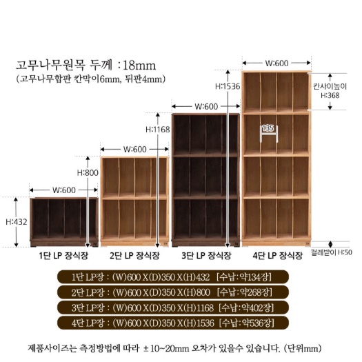 원목 LP 장식장 LP 수납장 LP 랙 엘피 수납 - 상세 이미지 2