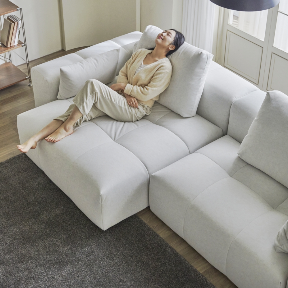 에덴느 몽블랑 카우치 쇼파 4인용 패브릭 구스 이지클린 4인 소파