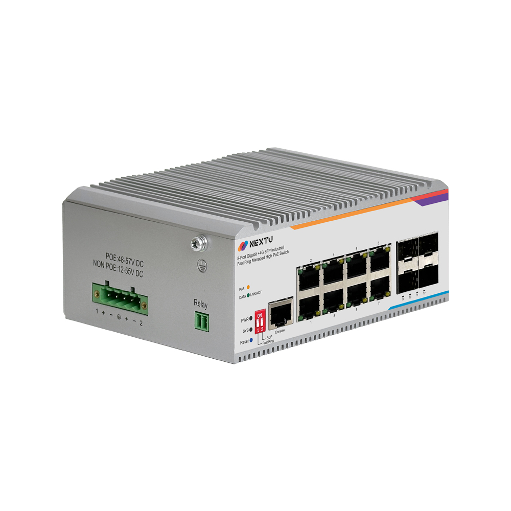 넥스트유 피아번 산업용 8포트 1G 4SFP L2 BT POE 인터넷 스위칭 허브 - 상세 이미지 3