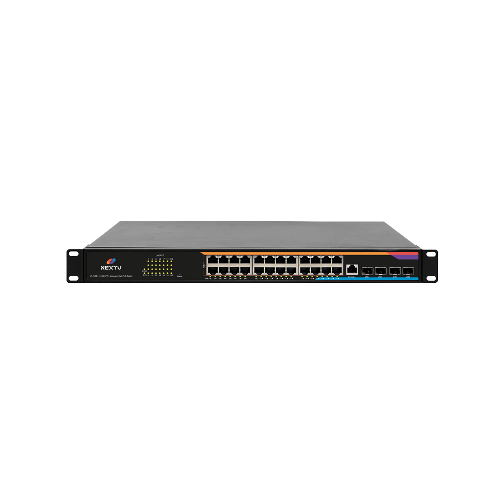 넥스트유 피우란 24포트 POE BT90W 10G SFP L3 인터넷 스위칭 허브 - 상세 이미지 5