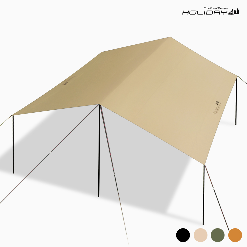 홀리데이 캠핑 대형 블랙코팅 500D 렉타 타프 스킨