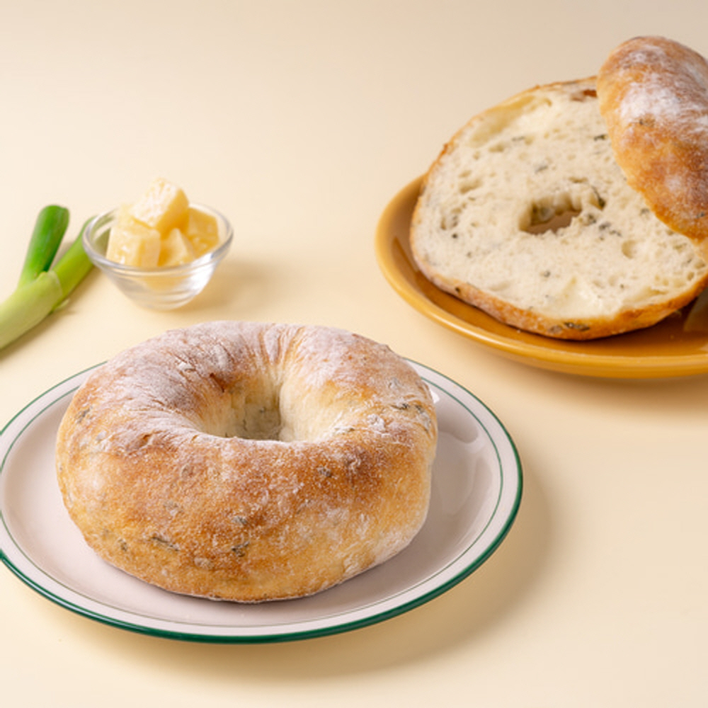 네니아 대파 치즈 베이글 145g 우리밀 부드러운 수제빵 식사대용 - 상세 이미지 2