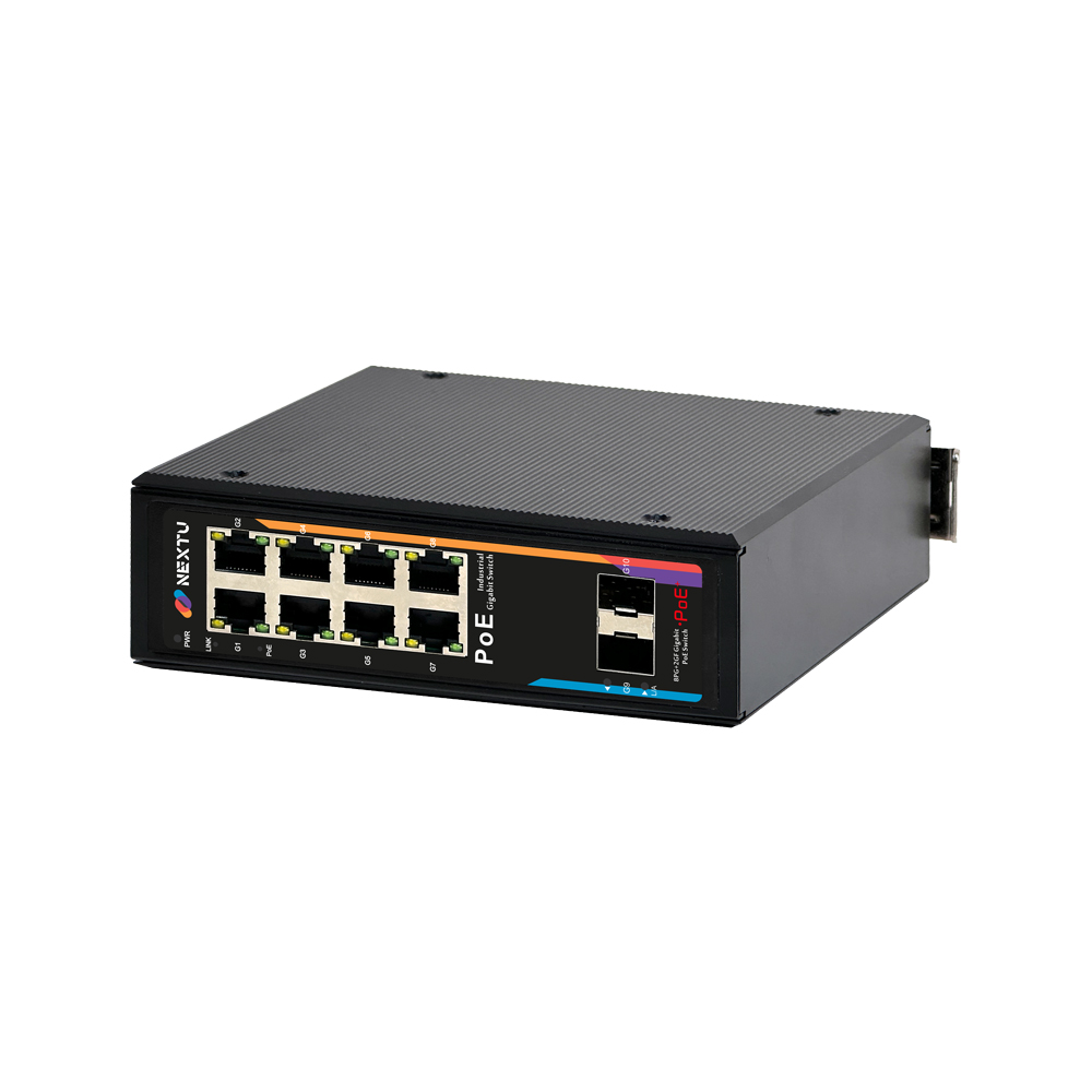넥스트유 피아쟁 산업용 8포트 1G 2SFP POE 인터넷 스위칭 허브 - 상세 이미지 4
