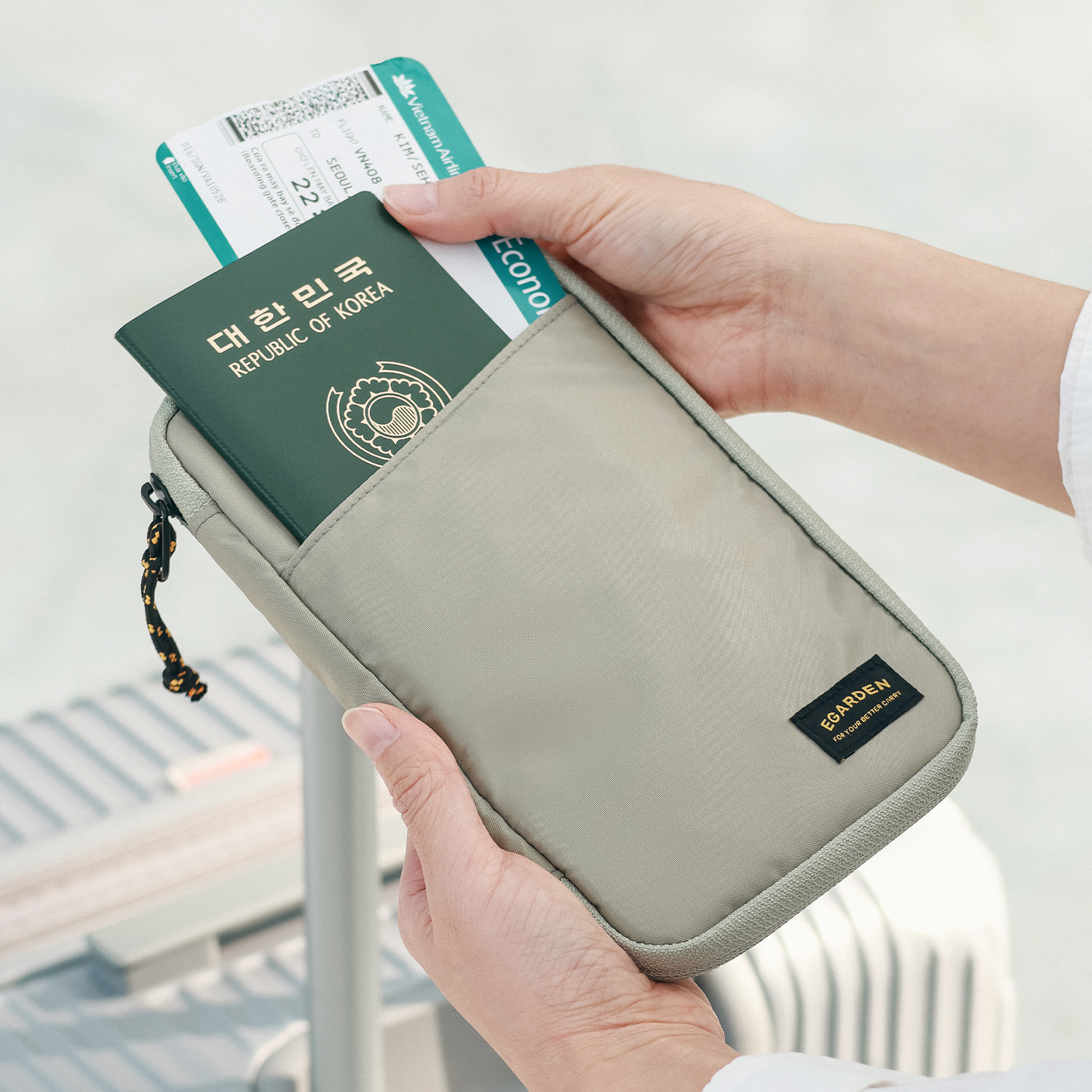 에가든 트래블러 올인원 패스포트 RFID 차단 안티스키밍 여행용 지갑 여행 여권 케이스 가방
