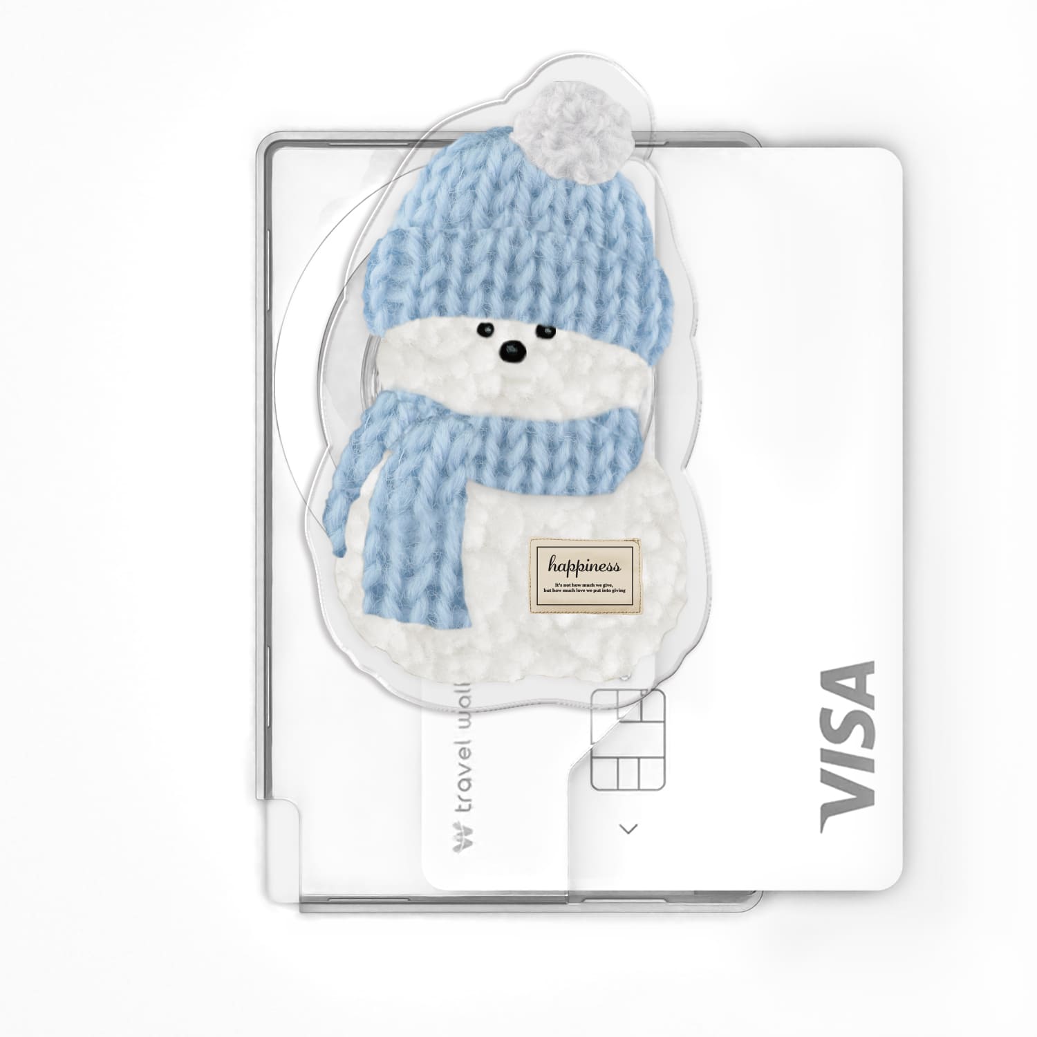 168cm 맥세이프 카드지갑 그립톡 올인포켓 스노우맨 블루