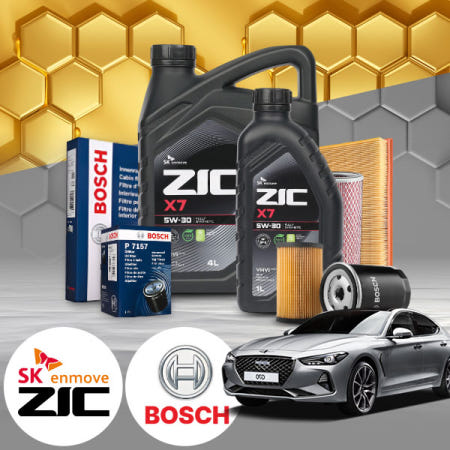 자체제작 배터리온 제네시스G70(~20) 3.3 가솔린 지크 X7 5W30 SP 엔진오일필터세트 7Liter