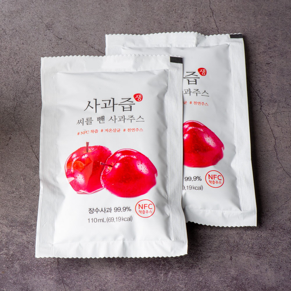 맛보기 생사과즙 [하늘곳간 장수 사과즙 110ml 5봉지] 맛있는 사과 주스 이미지 6