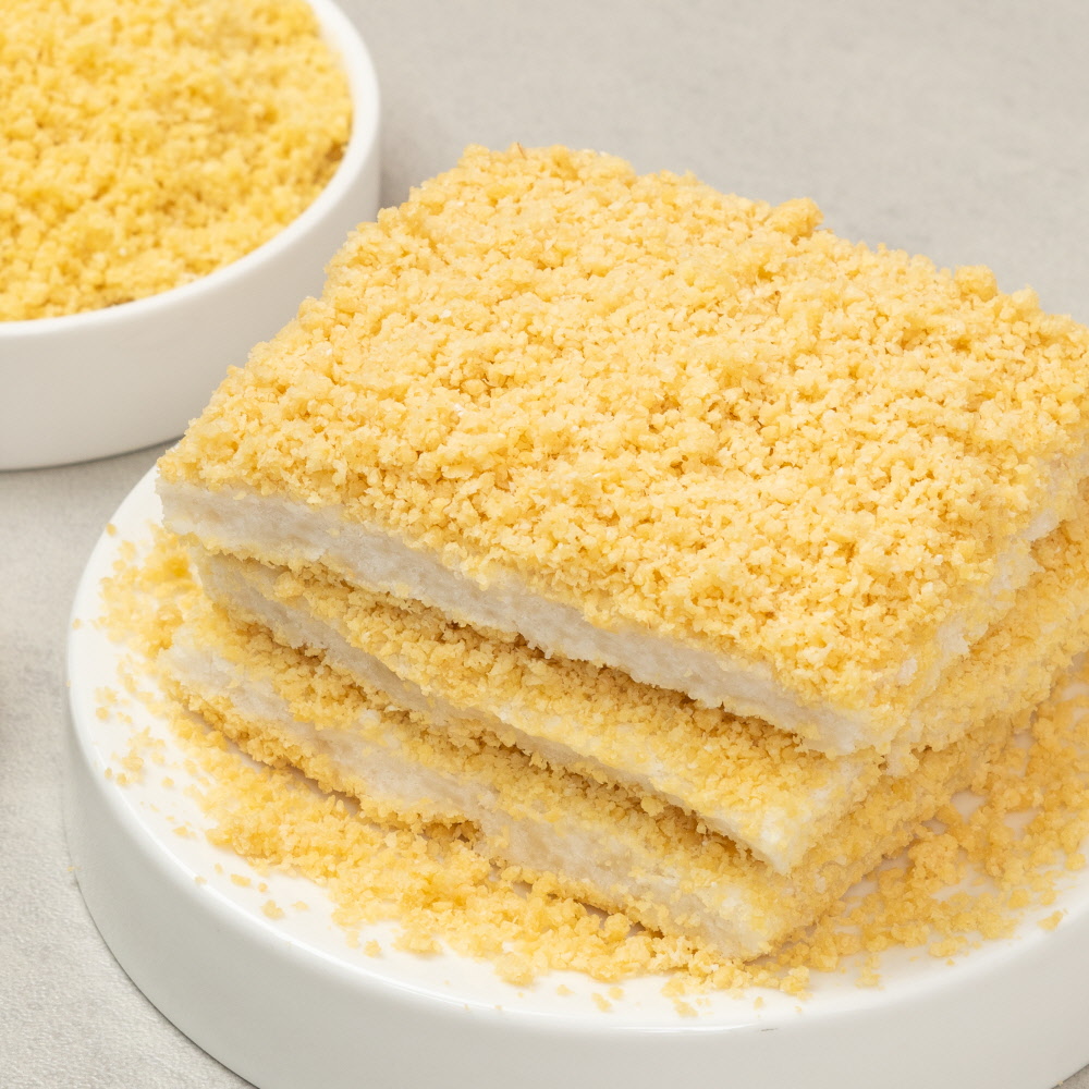 설기떡 [ 노란 콩고물 시루떡 750g ] 아침대용 영양 제수용 명절 추석 차례상 제사떡 - 상품 이미지